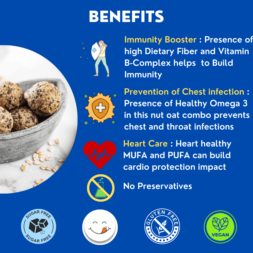 Natural Immunizer -  Rolled Oats Flax Seed Laddoo(Per pc)